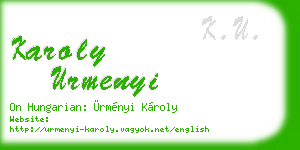 karoly urmenyi business card