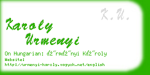 karoly urmenyi business card